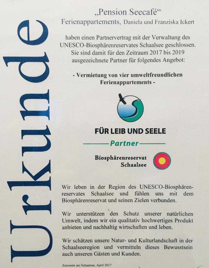 Pension Seecafe Zarrentin am Schaalsee Exteriör bild
